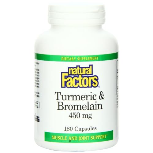 Natural Factors Turmeric and Bromelain 450 mg,  180  Capsules image