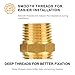 SUNGATOR 5-Pack 1/2 Inch Hex Nipples, 1/2'' NPT Male × Male Brass Pipe Fitting Adapters, 1/2'' Brass Hex Nipple Pipe Extension Fittings