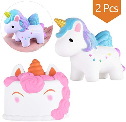 LOLIFE Squishies Jumbo, Squishies Toys Slow Rising Kawaii Unicorn Cake Scented Squishies Party Decoration Toys for Boys/ Girlsใ2 pcsใ