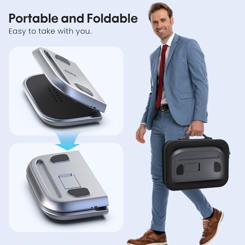 Medic Blood Circulation Stimulator Legs and Feet with Red Light Therapy (660 + 850 NM), EMS Foot Massager with Double Physiotherapy, with Magnetic Remote Control and Included Carry Bag