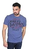 Harley-Davidson Mens Smokey Tank Flames Blue Short Sleeve T-Shirt (Large)