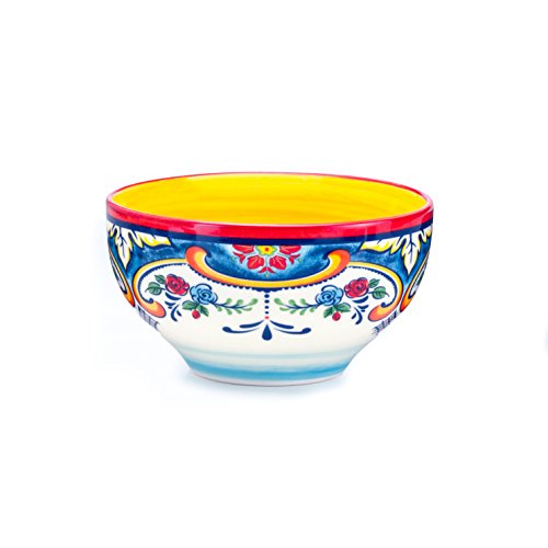 Euro-Ceramica-Zanzibar-Collection-16-Piece-Dinnerware-Set-Kitchen-and-Dining-Service-for-4-Spanish-Floral-Design-Multicolor-Blue-and-Yellow