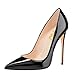 FSJ Women Casual Evening High Heels Shoes Pointed Toe Slip On 10 CM Pumps for Comfort Size 4-15 US