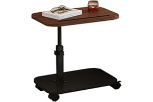 With Wheels Sofa Side Table, Adjustable Height rotatable, for Small Spaces，Side Tables Living Room and Bedroom for Sofa, Bed,