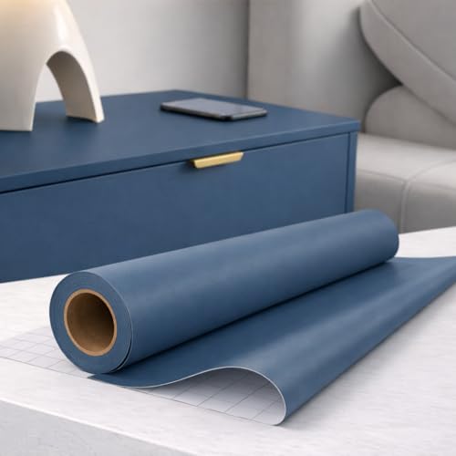 Papael de Parede Revestimento Adesivo Vinilico Autocolante Texturizado Para Envelopamento Móveis 3m x 45cm (Azul Urbano)
