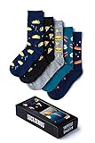 Fast Food 5 Pair Gift Set Variety Pack Multicolor Carded Cotton Novelty Crew Dress Socks (UNISEX)
