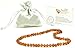 Raw Amber Necklace for Adults - 17.7 Inches - Cognac Color - Baltic Amber Land - Hand-made From Unpolished / Certified Baltic Amber Beads - Knotted - Screw Clasp (Cognac)
