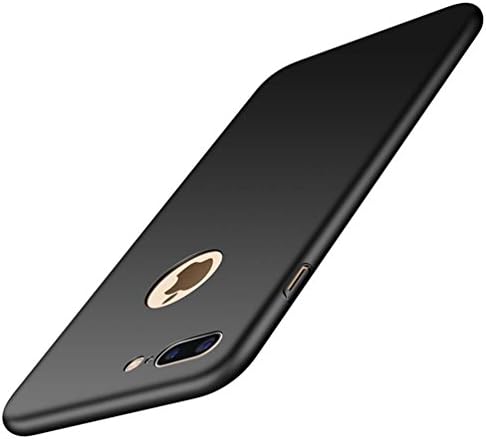 IPhone 7 Plus Case Black , 5.5 inch Smooth Hard Thin Sleek Fully Protective (Naked Phone Texture) for iPhone 7 Plus [Skin Series] (Black Smooth)