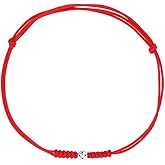 Black Red Protection Bracelet for Women Girls 925 Sterling Silver Luck String Rope Braided Adjustable Charm Bracelets Anklet Bohemian Amulet Handmade Unisex Lunar New Year Good Luck Friendship Jewelry