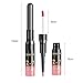 Matte Liquid Lipstick Lip Liner Set, QiBest 3 Pcs Double End 2 in 1 Naked Color Waterproof Long Lasting Durable Non-Stick Cup Lip Gloss Makeup Kit (Nude)
