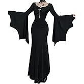 LANSHULAN Gothic Bat Sleeve Fishtail Slim Fit Goth Dress Clothes