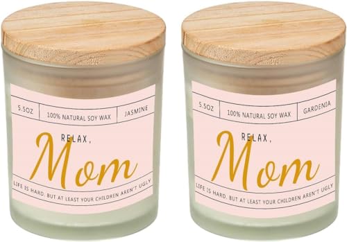 Photo 1 of 2 Pack Mothers Candles Gift for Mom, Mom Gifts, Birthday Gifts for Mom, Jasmine Gardenia Scented Candles Gift for Mom, Thanksgiving & Christmas Gifts, Relax Mom