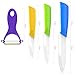 Lovkitchen 7-Piece Multi Color Ceramic Cutlery Rustless Kitchen Knives with Fruit Peeler Set