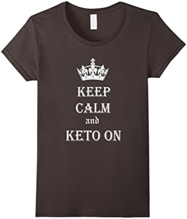 Women's Keep Calm and Keto On Ketogenic Diet Ketosis Shirt Medium Asphalt