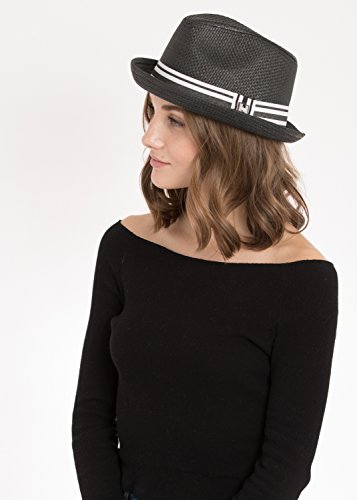 Peter Grimm Depp Natural Straw Fedora - Black (XXL)