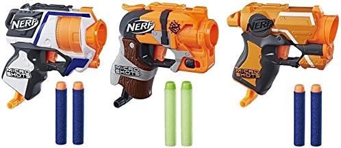Nerf Microshots Series 1 Bundle - 3 items: N-Strike Elite Strongarm, N-Strike Elite Firestrike, Zombie Strike Hammershot
