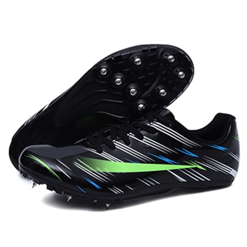 Track Spikes Mens Women Spikes Shoes for Running Sprinting Field Sneakers for Cricket Shoes Athletics Boots Professional Sneakers Distance Running Boots Black