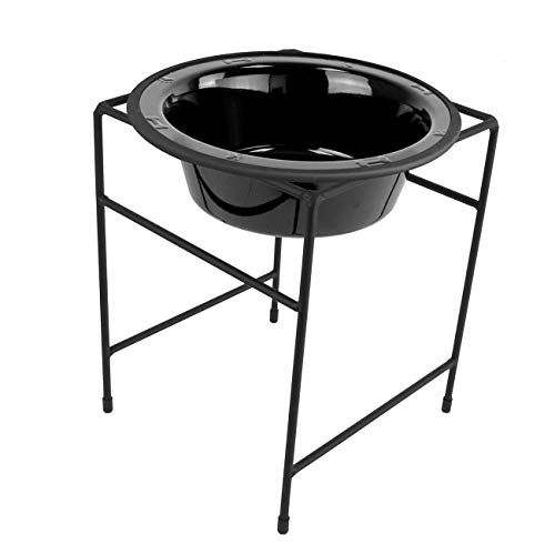 Platinum Pets Single Diner Feeder with Stainless Steel Dog Bowl, 6.25 cup/50 oz, Midnight Black