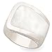 JanKuo Jewelry Rhodium Plated Mother of Pearl Cocktail Ring
