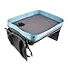 MODFAMILY Travel Tray for Kids-Lap Desk Organizes Snacks and Activities for Car, Airplane-Compatible with Any Car Seat/4-Sided Sturdy Walls, 2 Large Storage Pockets, Wear As Messenger Bag Or Backpack