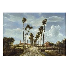 The Avenue at Middleharnis by Meindert Hobbema - Dutch Golden Age Painter - Landscape - Peel and Stick Large Wall Mural, Removable Wallpaper, Home Decor - 66x96 inches