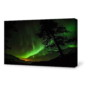 Canvas Wall Art Canvas Aurora Painting Wall Poster Decor for Living Room Framed Home Decorations - 12x18 inches