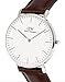 Daniel Wellington Men's 0209DW Bristol Stainless Steel Watch With Brown Leather Band