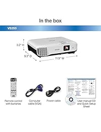 Proyector de 3 lcd VS345 WXGA Epson, de 3000 lúmenes, color brillante, NA