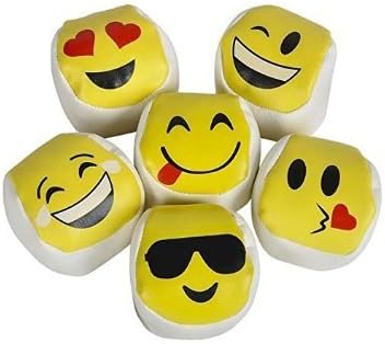 FunEx Dozen (12) Emoji Hacky Sacks, Kick Balls (Pack of 12) Foot Bags/Kick Balls