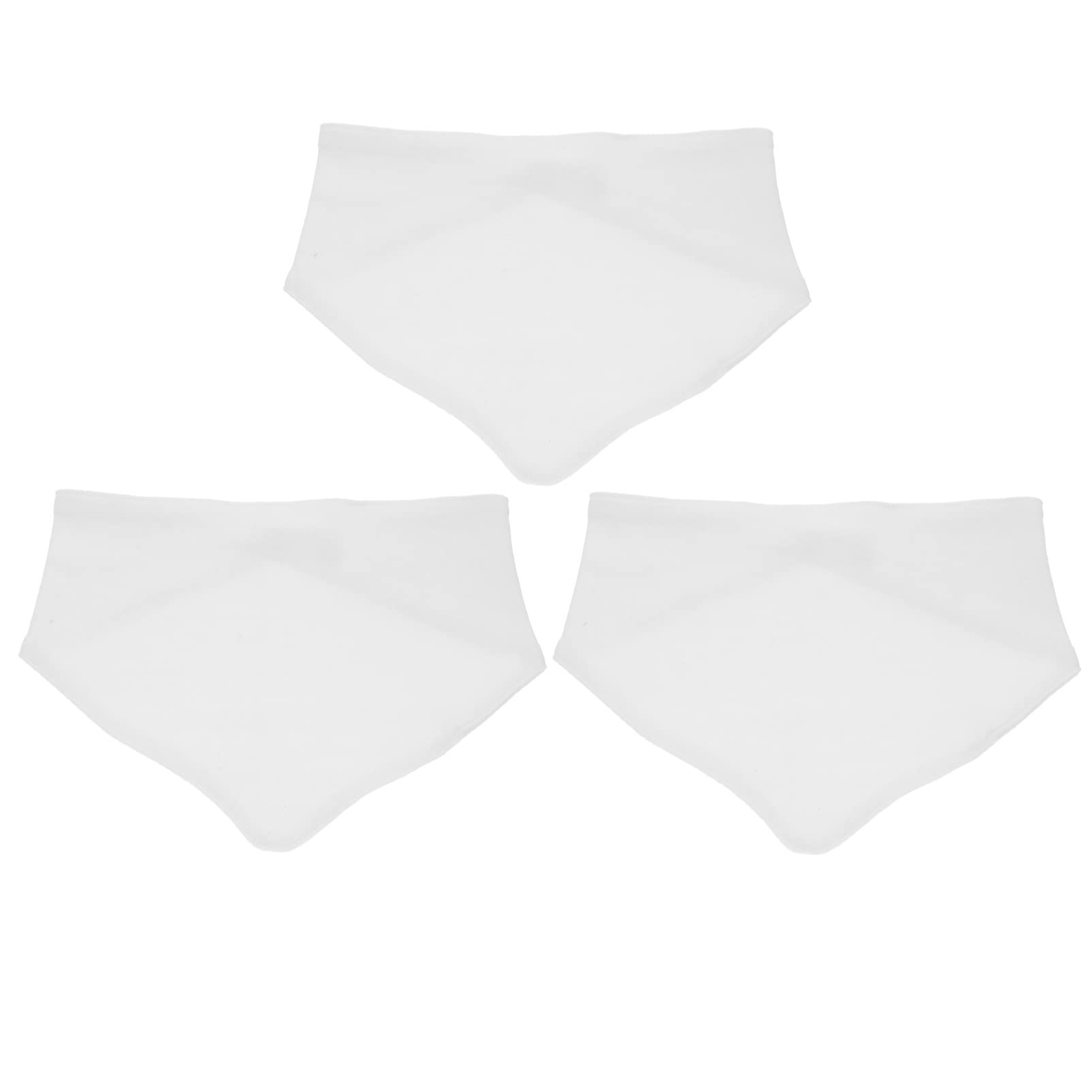 DOITOOL 3 Pcs Cotton Baby Bandana Bibs Snap Drool Bibs Infant Feeding Bibs Eating Clothing Protector for Boy Girls Eating Drooling and Teething White