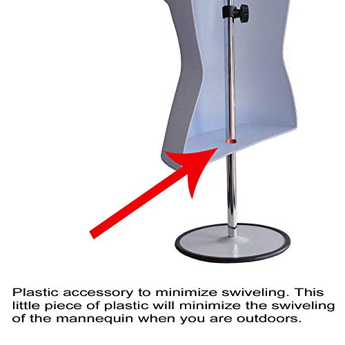 Male + Female Mannequin Torso Set, Dress Form Hollow Back Body Tshirt Display, w/Metal Stand for Counter Top by EZ-Mannequins for Craft Shows, Photos or Design, Easy to Assemble and Store, S-M Sizes.