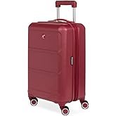 SwissGear 8090 Hardside Expandable Luggage with Spinner Wheels, Burgundy, Carry-On 20-Inch