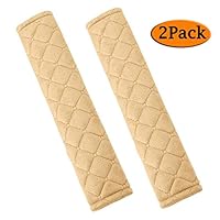 ANDALUS Seat Belt Covers for Adults, Car Seatbelt Cover, 2 Pack, Universal, Soft, Comfortable (Beige)