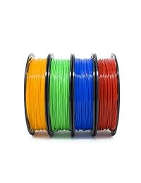 Gizmo Dorks   Filamento PLA para impresoras 3D (0.069 in, 7.05 oz, 4 colores), color azul, verde, naranja, rojo