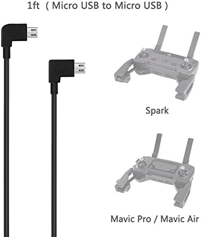 MAYISUMAI OTG Micro USB to Micro USB Cable Connector for DJI Spark and Mavic Pro Air RC Reverse Data Cable Android Phone[1ft]