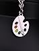 TEAMER Trendy Enamel Artist Paint Palette and Brush with Thin Pendant Necklace Jewelry for Women