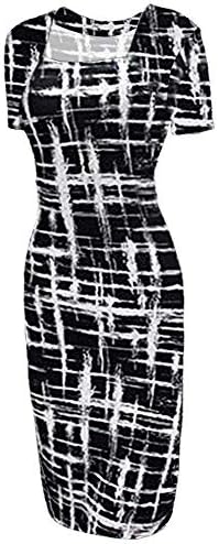 UDORA Square Neck Optical Illusion Business Pencil Midi Dress
