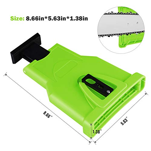 Oak Leaf Chainsaw Sharpener, Portable Teeth Chainsaw Sharpener Chain Saw Blade Sharpener with a Sharpening Stone, Green (Only Fit Chainsaw Bar with 2 Holes) - Thumbnail 4