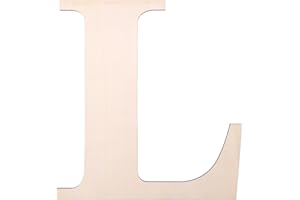 KOOCHOICE 12 Inch Wooden Letter, Wood Letters for Wall Decor, 1/5 INCH Blank Unfinished Wooden Letters for Home Wall Decor DIY Painting Crafts(Letter L)