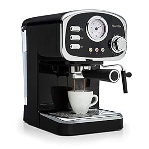 Klarstein Espressionata Gusto – espressomachine, retro-ontwerp, 1100 W stroomverbruik, 15 bar druk, afneembaar…