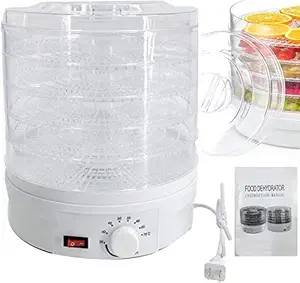 ECUTEE Food Dehydrator Machine Countertop Portable Electric Machine Food Fruit Dehydrator Premium, 5 Trays with Temperature Control for Beef, Jerky, Fruit, Dog Treats, Herbs