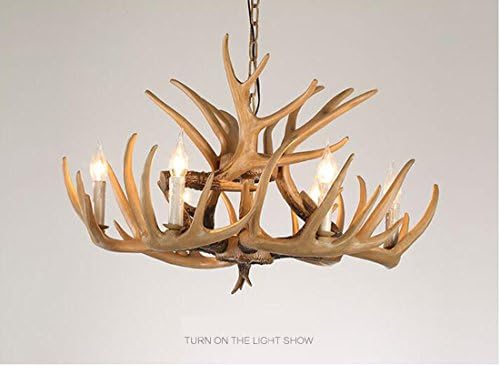Creative Retro Resin Antler Chandelier E14 Hanging Line Lamps 6/9/12 Head Candle Pendant Lamp showroom/coffee/bar Indoor Decoration Lighting (Without Bulb)