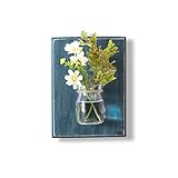 WOOD MEETS COLOR Hanging Vase, Creative Handcrafted Plant Pot Wall Potting, Flower Succulent Container, Home Decoration(Ocean Blue)