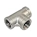 T Shaped Thread 3 Way Equal Tee Coupling SS 304 1/2