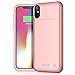 Battery Case for iPhone X/XS/10,5200mAh Protective Portable Charger Case External Battery Pack for Apple iPhone X/XS/10 Rechargeable Backup Charging Case Battery Power Bank (5.8 inch) (Rose gold)