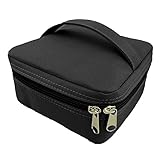 FLYMEI 16-Bottle Essential Oil Carrying Case - With Foam Insert, Inside Pocket and Handle - Strong Double Zipper - Contain 5ml,10ml,15ml Bottles - Black