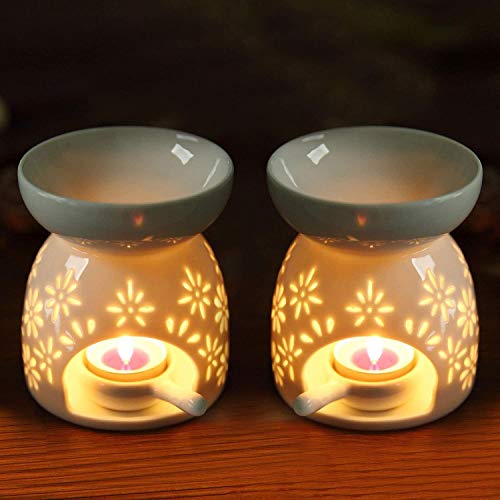 T4U Ceramic Tealight Candle Holder Oil Burner, Essential Oil Incense
