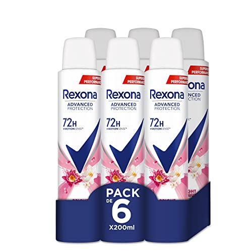 Desodorante Aerosol Advance Protection Bright Bouquet 72 h para mujer 200 ml - Pack de 6,Packaging may vary