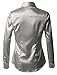 RK RUBY KARAT Womens Satin Silk Work Button Down Blouse Shirt with Cuffs