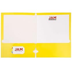 JAM PAPER Laminated Two Pocket Glossy 3 Hole Punch
